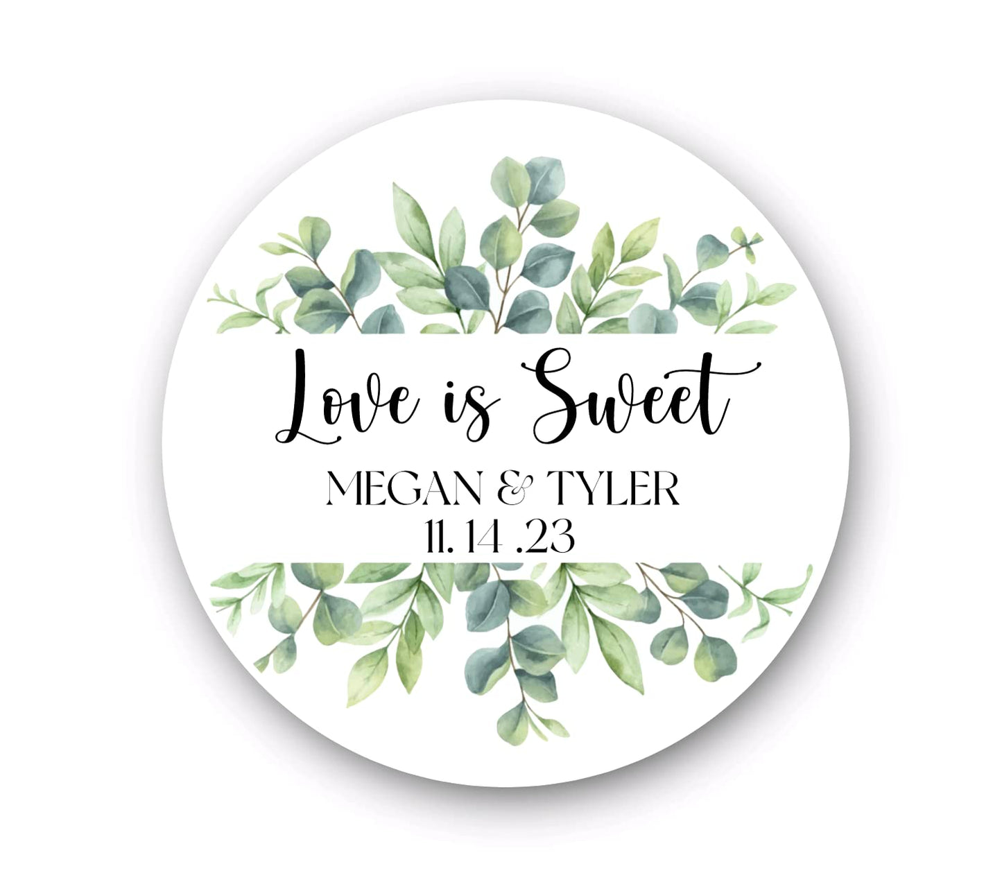 Greenery Wedding Stickers for Welcome Bags, Wedding Favor Stickers, Woodland Greenery Themed Party, Custom Thank You Stickers