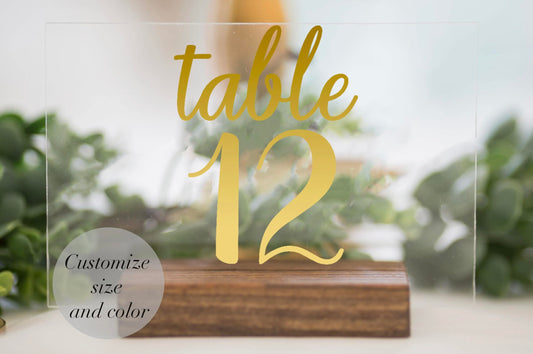 Vinyl Number Decals, Wedding Table Numbers Stickers, Choose Your Colors, Size and Font