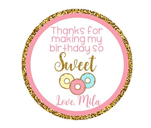 Personalized Donut Stickers Goody Bag Sticker Donut Grow Up Birthday