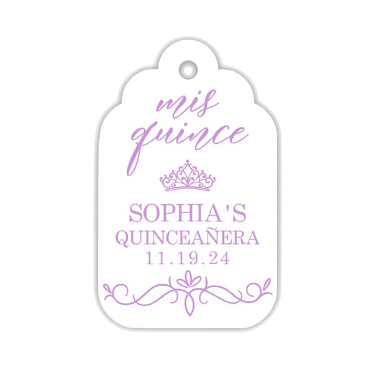 Personalized Quinceañera Favor Tags with String, Classic Thank You for Celebrating with Me Gift Tags with Custom Photo for Mis Quince Años, XV, 15th Birthday, Favor Gifts