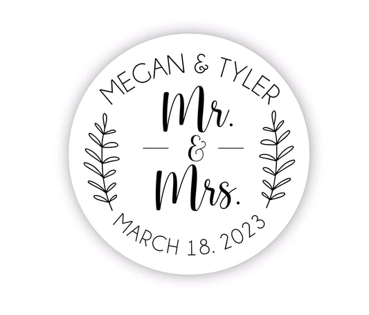 Greenery Wedding Stickers for Welcome Bags, Wedding Favor Stickers, Woodland Greenery Themed Party, Custom Thank You Stickers