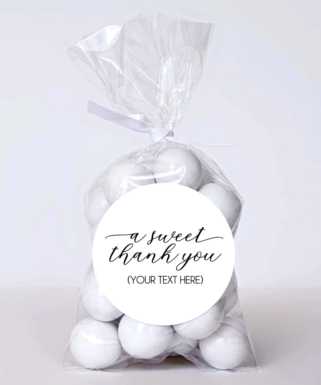 A sweet thank you personalized custom stickers, Thank you treat bag sticker