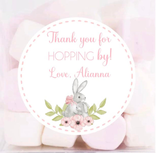 Some Bunny Is One Favor Thank You Stickers, On The Way Baby Shower Stickers, Thank You Favor Bag Sticker Tags, Some Bunny Decorations, First Birthday, Spring Birthday
