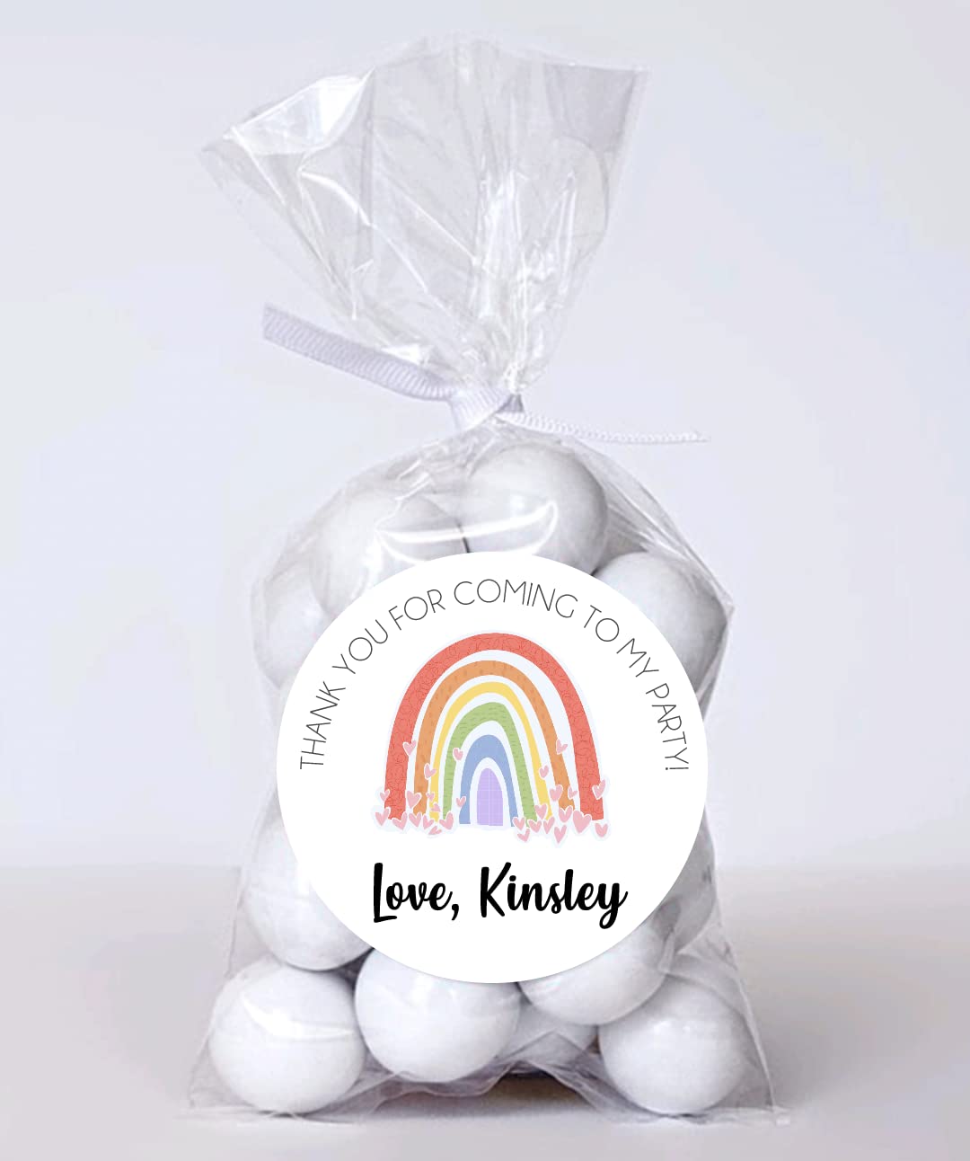 Thank you Boho Rainbow Birthday Party Stickers, Personalized Kids Birthday Gift Stickers, Favor Thank You Stickers
