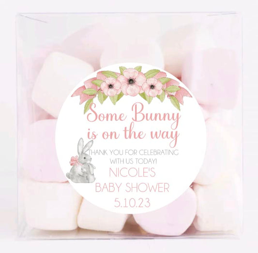 Some Bunny Is On The Way Baby Shower Stickers, Thank You Favor Bag Sticker Tags, Some Bunny Decorations, Baby Shower Sign, Spring Baby Shower