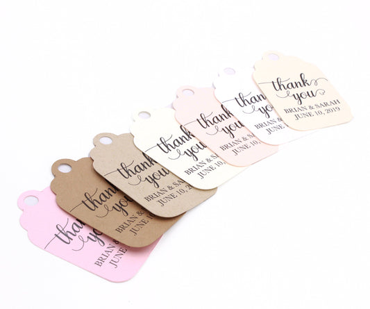 Personalized Thank You Favor Tags - Fast Shipping - Choose your colors 25 CT.