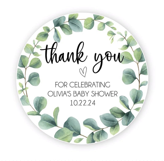 Baby Shower Stickers, Thank You for Showering Our Baby with Love Stickers, Baby Shower Favors for Girls, Thank You Stickers Baby Shower