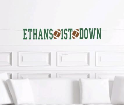 Custom Football 1st Down Banner, 1st Down Football Party Sign, Football 1st Birthday, Customize Age And Name