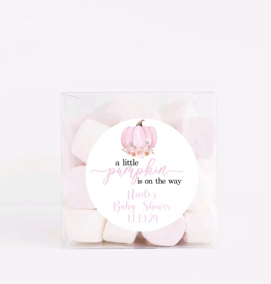 Personalized A Little Pumpkin Thank You Favor Stickers, Baby Shower, Gender Reveal
