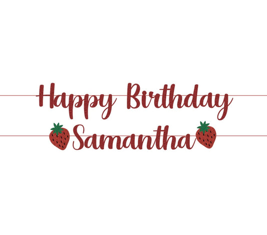 Custom Sweet One Strawberry Banner, Sweet To Be One, Berry Sweet Cake Banner, Tutti Fruitti Banner, Custom Name Strawberry Sign