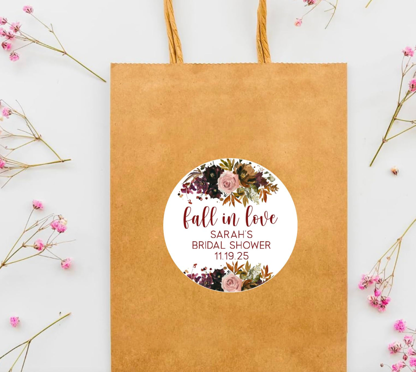 Fall in Love Stickers - Bridal Shower Thank You Stickers - Wedding Stickers - Anniversary Stickers - Bridal Shower Decorations