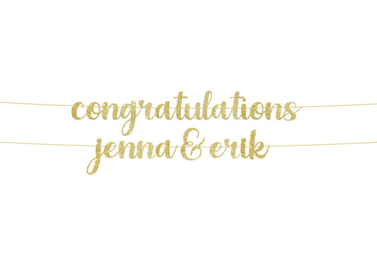 Custom Engagement Party Banner – Personalized Engagement Celebration Decor with Names