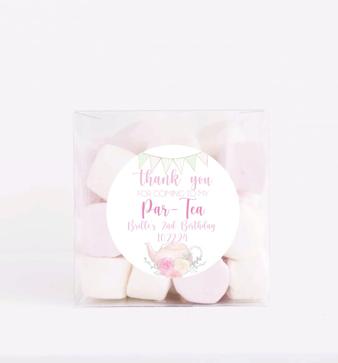 Custom Tea Party Stickers, Personalized Tea Party Decorations, Lets Par Tea Thank You Stickers, Favor Stickers