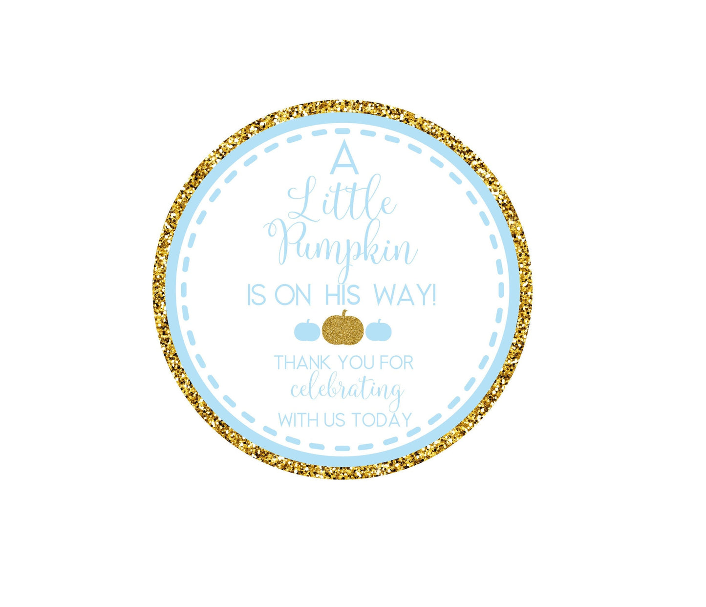A little pumpkin is on his way baby shower treat bag sticker - thank you sticker - fall baby shower sticker - pumpkin treat bag sticker