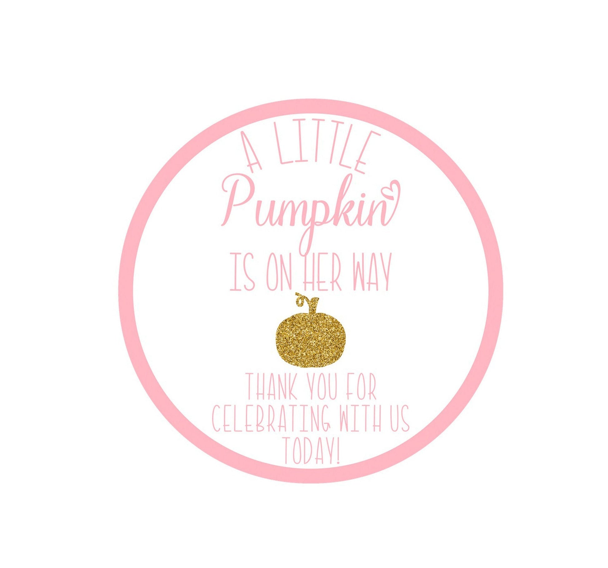 A little pumpkin is on her way baby shower treat bag sticker - thank you sticker - fall baby shower sticker - pumpkin treat bag sticker