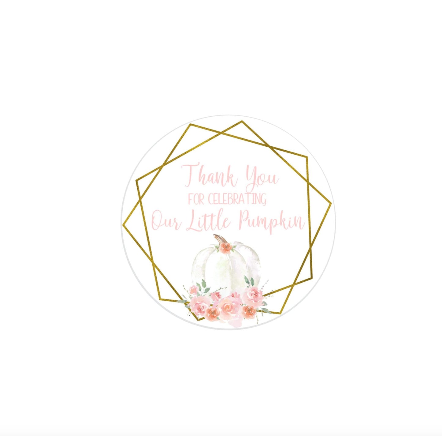 Pumpkin baby shower treat bag sticker -pumpkin birthday thank you sticker - fall baby shower sticker - pumpkin treat bag sticker