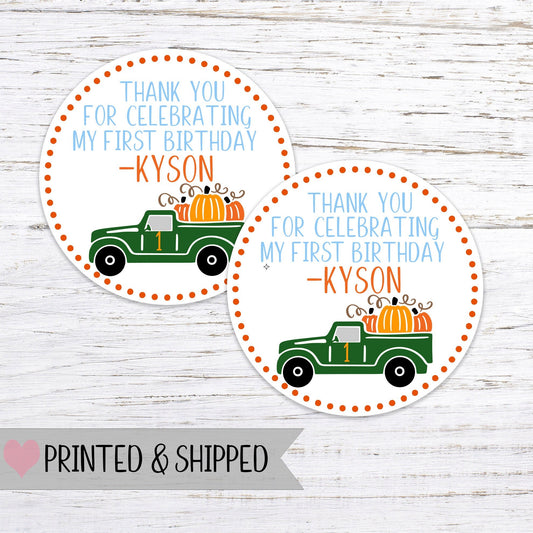 Pumpkin favor stickers, pumpkin boy party stickers, our little pumpkin baby shower favor stickers, fall, autumn favor stickers