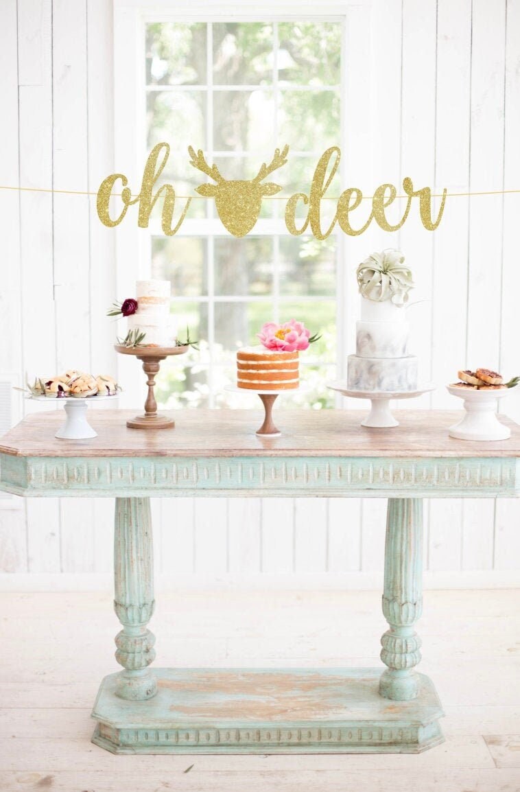 Oh deer banner, woodland baby shower decorations, oh deer baby shower, rustic, aztec, bohemian birthday decorations